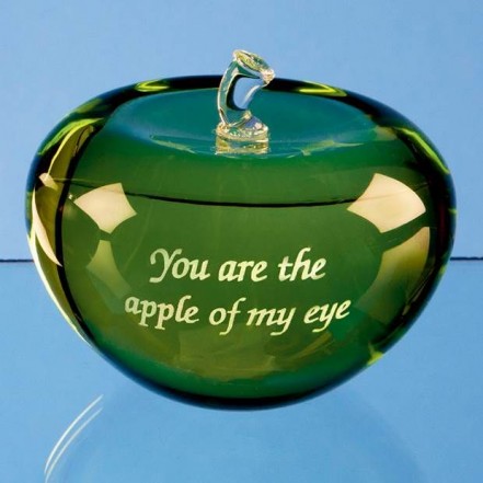 Crystal Galleries 7.5cm Optical Crystal Green Apple