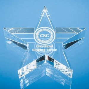 Crystal Galleries 10.5cm Optical Crystal Star Paperweight
