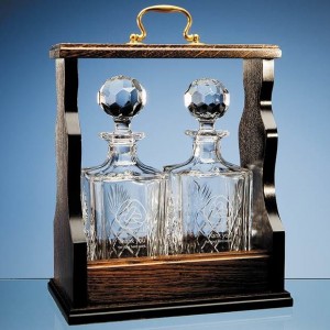 Crystal Galleries Square Spirit Decanter Double Tantalus
