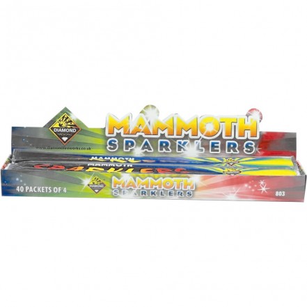 Diamond Fireworks Mammoth Sparklers Pack of 4