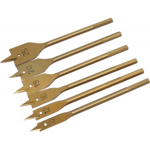 Amtech 6pc Flat Wood Bit Set - Titanium