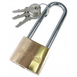 Amtech 38mm Long Shackle Brass Padlock