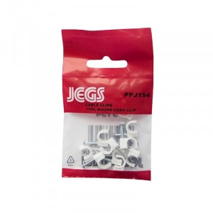 Jegs Cable Clips CoAxial Round White 7mm