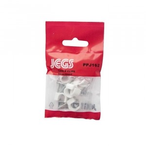Jegs 8mm White Cable Clips (Pack of 10)