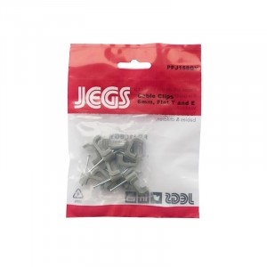 Jegs Cable Clips T&E Grey 6mm Pk10