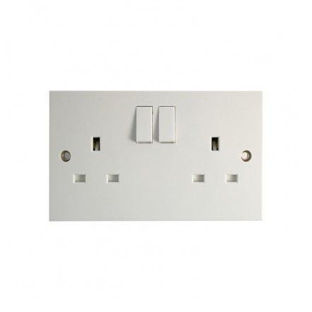 Jegs Flush Switched Socket 2-Gang