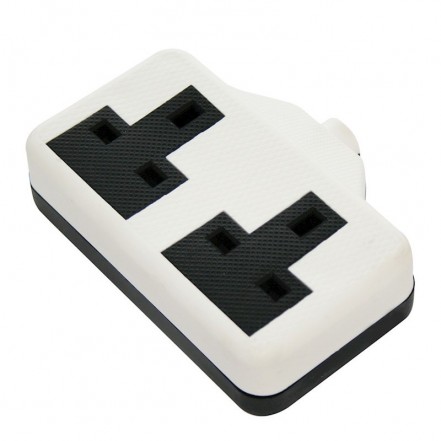 Jegs 13 Amp 2-Gang Trailing Socket White