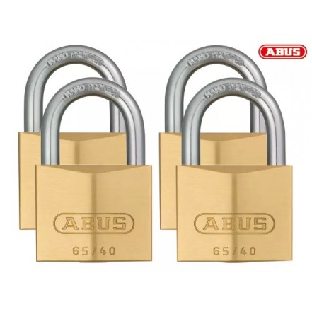 Abus 65 Series Brass Padlock Quad Pack 40mm