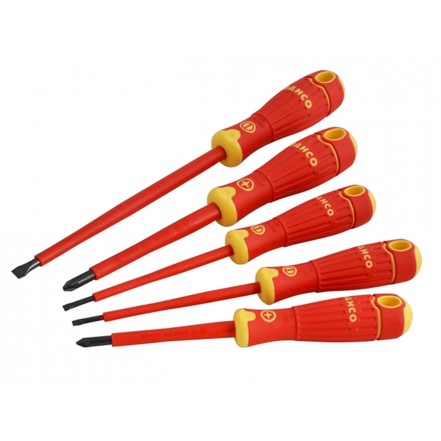 Bahco Insulated Screwdriver Set of 5 VDE Slotted Pozi