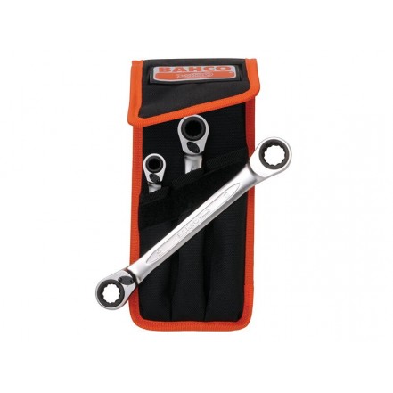 Bahco Reversible Ratchet Spanners Set 3 Piece 8 - 19mm