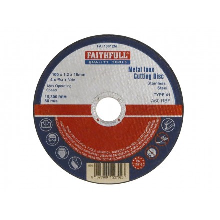 Faithfull Metal Cutting Disc 115mm Diameter 1.2 x 22mm