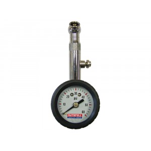 Faithfull Tyre Pressure Dial Gauge 60PSI