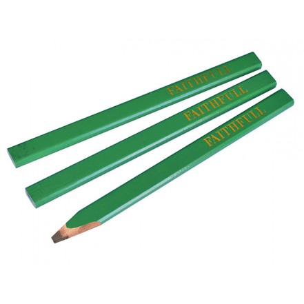 Faithfull Carpenter's Pencils Green (3)