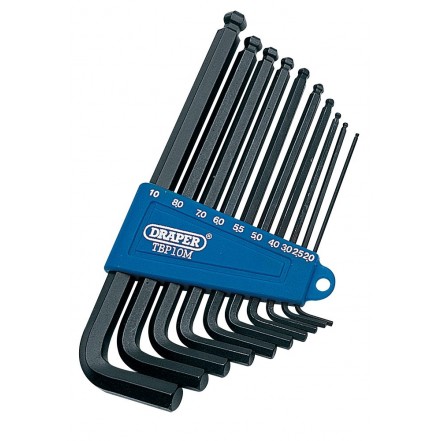 Faithfull Hex Key Set of 9 - Metric Long Arm Ball End