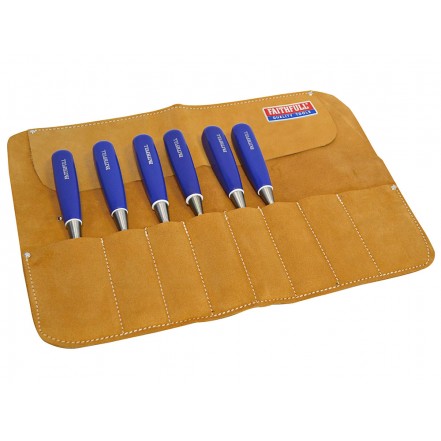 Faithfull Leather Chisel Roll - 8 Pocket