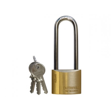 Faithfull Brass Padlock Long Shackle 40mm