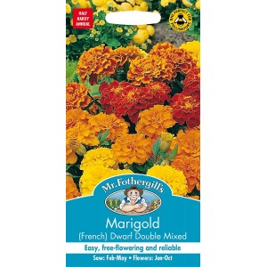 Mr.Fothergill's Marigold (French) Dwarf Double Mixed Flower Seeds