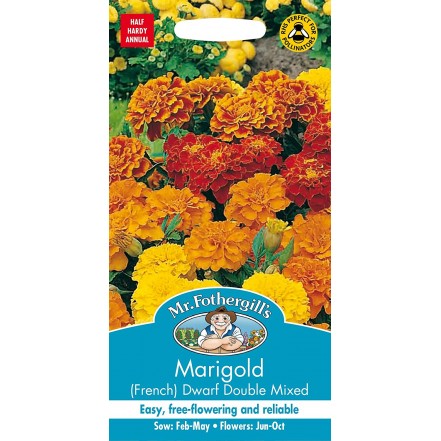 Mr.Fothergill's Marigold (French) Dwarf Double Mixed Flower Seeds