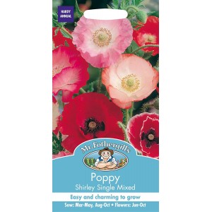 Mr.Fothergill's Poppy Shirley Single Mixed Flower Seeds