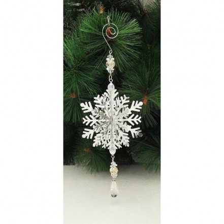 Fountasia Snowflake Tree Decoration Silver 3D