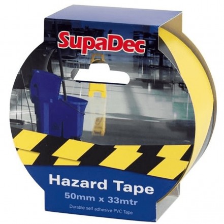 SupaDec Hazard Tape 50mm x 33 Metre