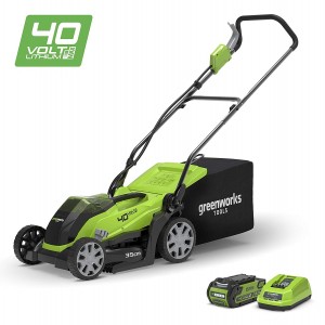Greenworks 40V Cordless Lawn Mower 35cm with 2Ah Battery & Charger