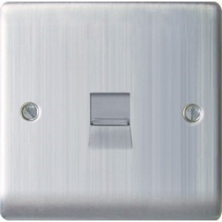 Nexus Telephone Slave Socket Brushed St/Steel