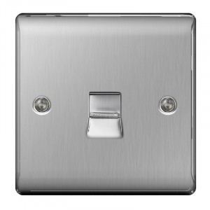 BG Nexus Telephone Master Socket Brushed St/Steel