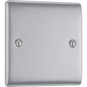 Nexus 1-Gang Blank Plate Brushed Stainless Steel