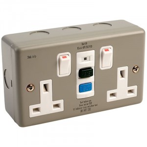 Jegs Europa 13A RCD Double Socket Metal Clad