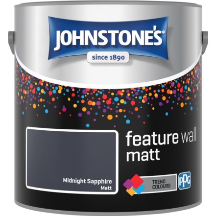 Johnstone's Feature Wall Matt Emulsion 2.5 Litre Midnight Sapphire