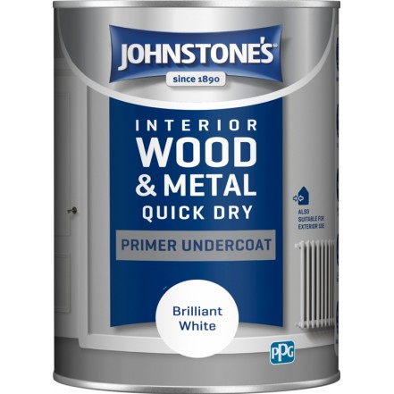 Johnstone's Quick Dry Primer Undercoat Brilliant White 1.25 Litre