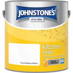 Johnstone's Kitchen Matt Emulsion 2.5 Litre Pure Brilliant White