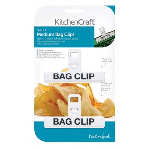 KitchenCraft Set of 2 Medium Plastic Bag Clips