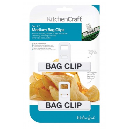 KitchenCraft Set of 2 Medium Plastic Bag Clips