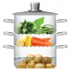 KitchenCraft 3-Tier Food Steamer Pan/Stock Pot Stainless Steel - 18cm