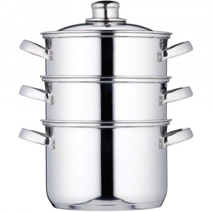 KitchenCraft 3-Tier Food Steamer Pan/Stock Pot Stainless Steel - 18cm