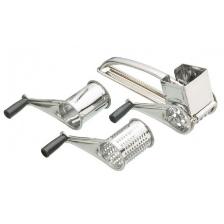 KitchenCraft Stainless Steel Rotary Grater With Three Drums