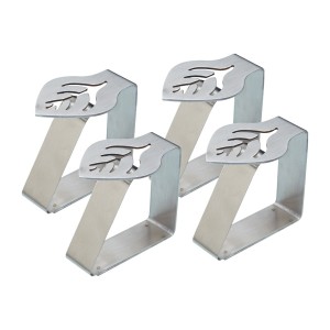 KitchenCraft Set of 4 Stainless Steel Table Cloth Clips Leaf Shape