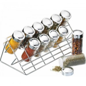 KitchenCraft Home Made Chrome Plated Spice Rack Set