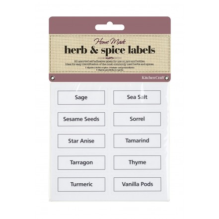 KitchenCraft Home Made Pack of 50 Vinyl Herb & Spice Labels