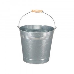 15 Litre Traditional Galvanised Bucket with Wood Handle