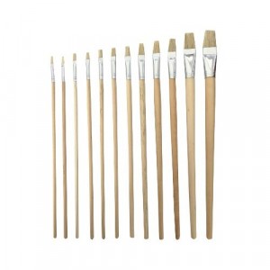 Newsome Tools 12pc Long Flat Artist Brush Set