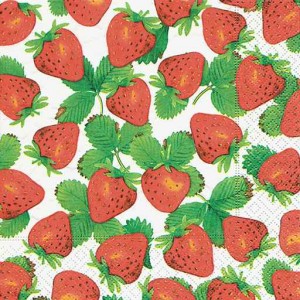 Lunch Napkins 33 x 33cm Strawberry Picking Pack 20
