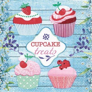 Lunch Napkins 33 x 33cm Cupcake Treats Pack 20