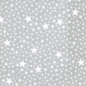 33cm x 33cm Napkins Starlets Silver