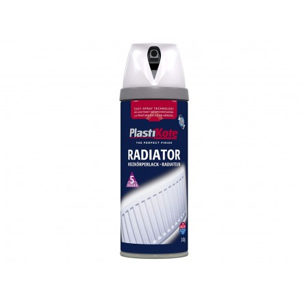 Plastikote Radiator Spray Paint 400ml Gloss White