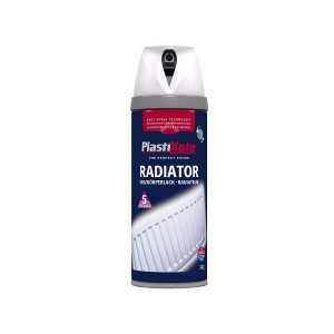 Plastikote Radiator Spray Paint 400ml Satin White