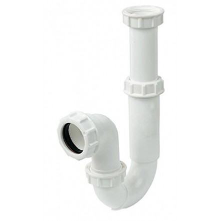 Waste P-Trap White 40 x 76mm Adjustable Inlet