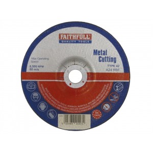 Faithfull Cut Off Disc for Metal 100 x 3.2 x 16mm